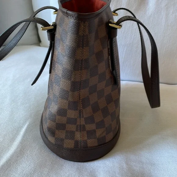 Authentic Louis Vuitton Damier Ebene Bucket Marais Shoulder Bag Purse Brown - Picture 13 of 16